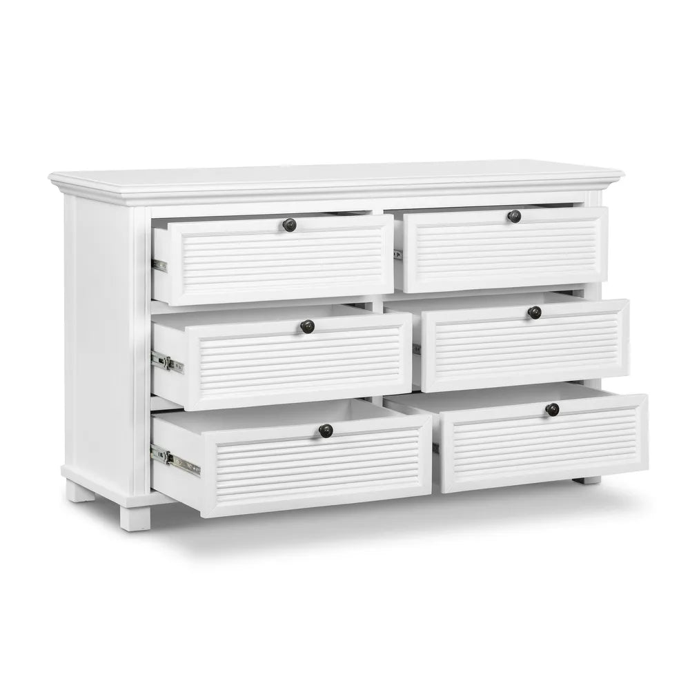 West Beach Chest of 6 Drawers - White