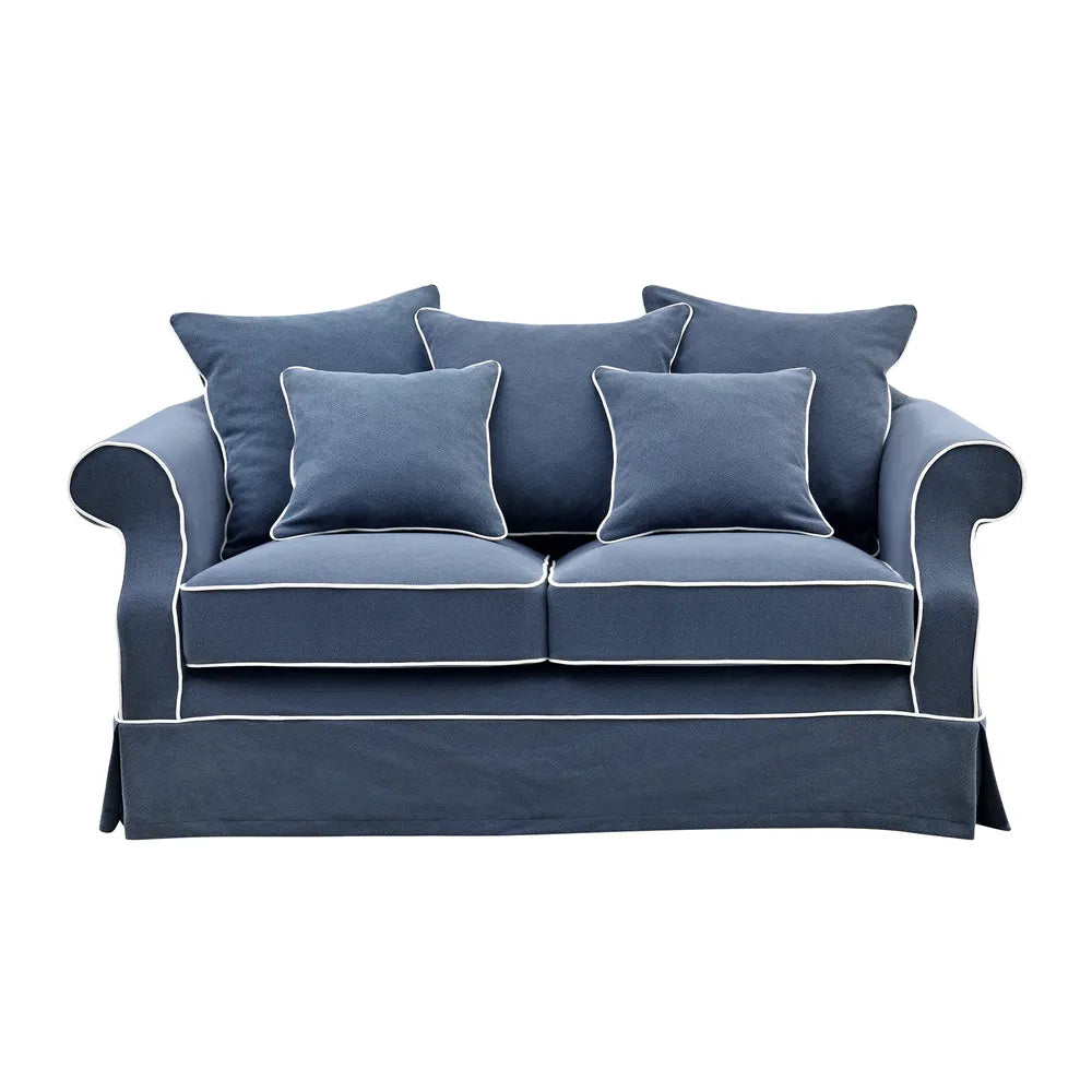 Avalon 2- Seater Sofa Navy Linen Blend