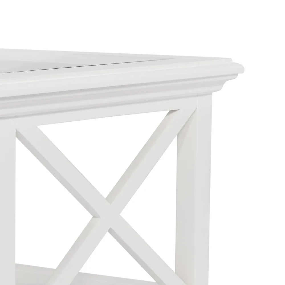 Sorrento Large Glass Coffee Table - White