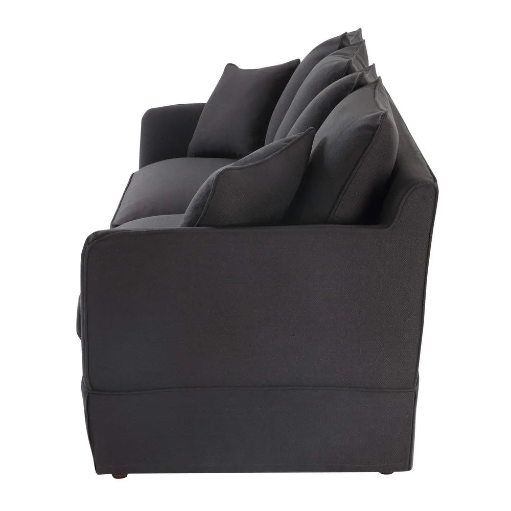 Noosa Hamptons 3 Seater Sofa with Cushion - Charcoal Cover