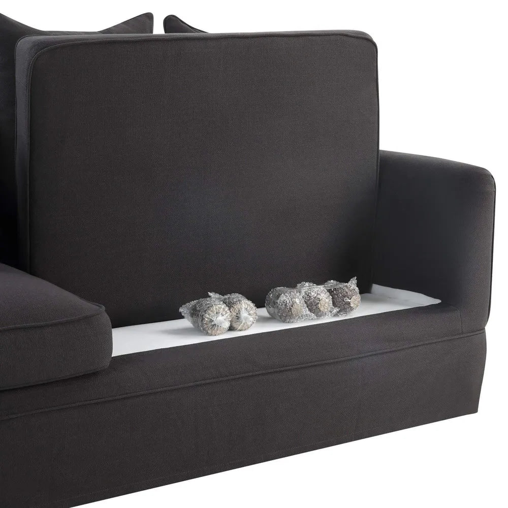 Noosa Hamptons 3 Seater Sofa with Cushion - Charcoal Cover