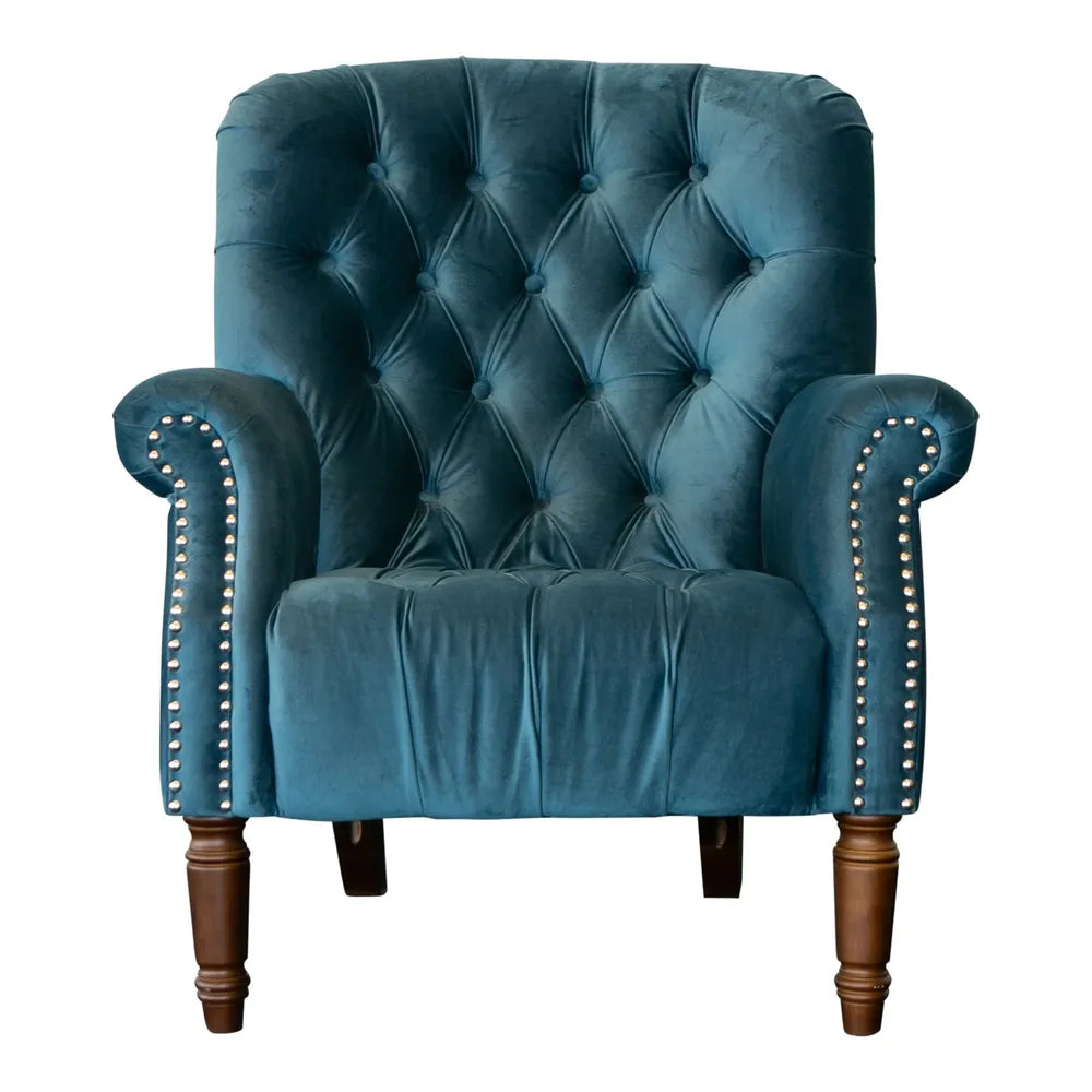 Maurice Buttoned Armchair With Studs