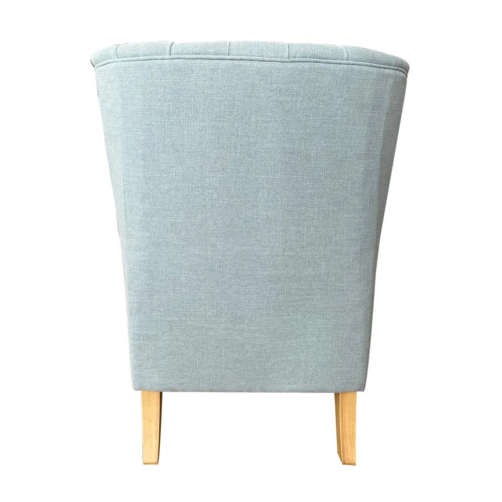 Bayside Hamptons Button Tufted Winged Armchair - Pistachio