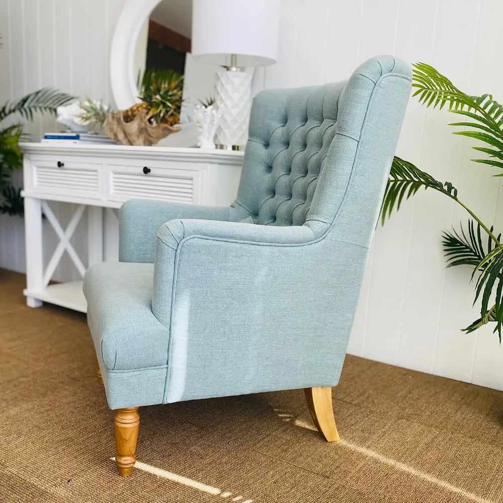 Bayside Button Tufted Winged Armchair