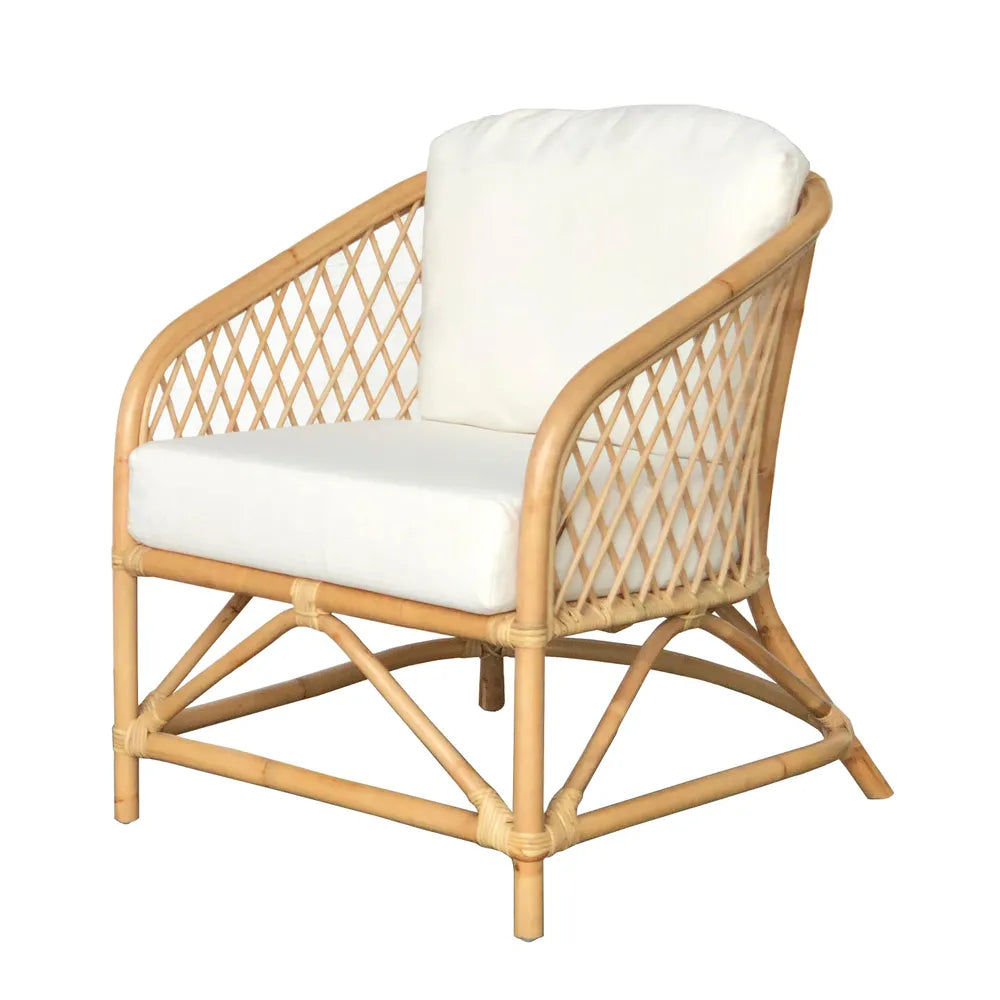 Montego Natural Rattan Lounge Chair With Cushions