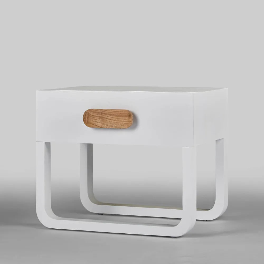 Norma Bedside Table Sungkai Wood -  White