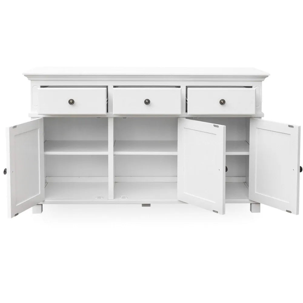 Sorrento 3 Door Hamptons 145cm Buffet - White