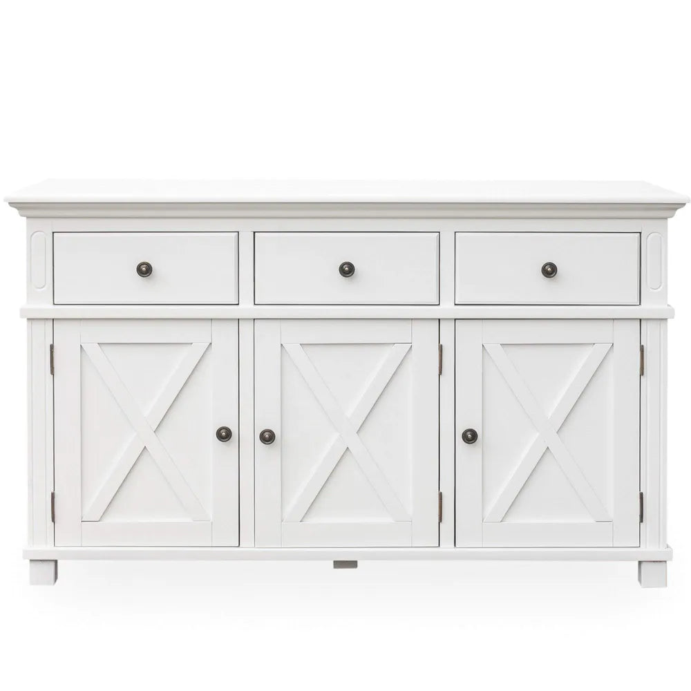 Sorrento 3 Door Hamptons 145cm Buffet - White