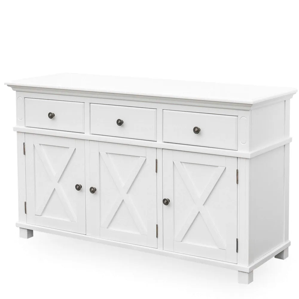 Sorrento 3 Door Hamptons 145cm Buffet - White