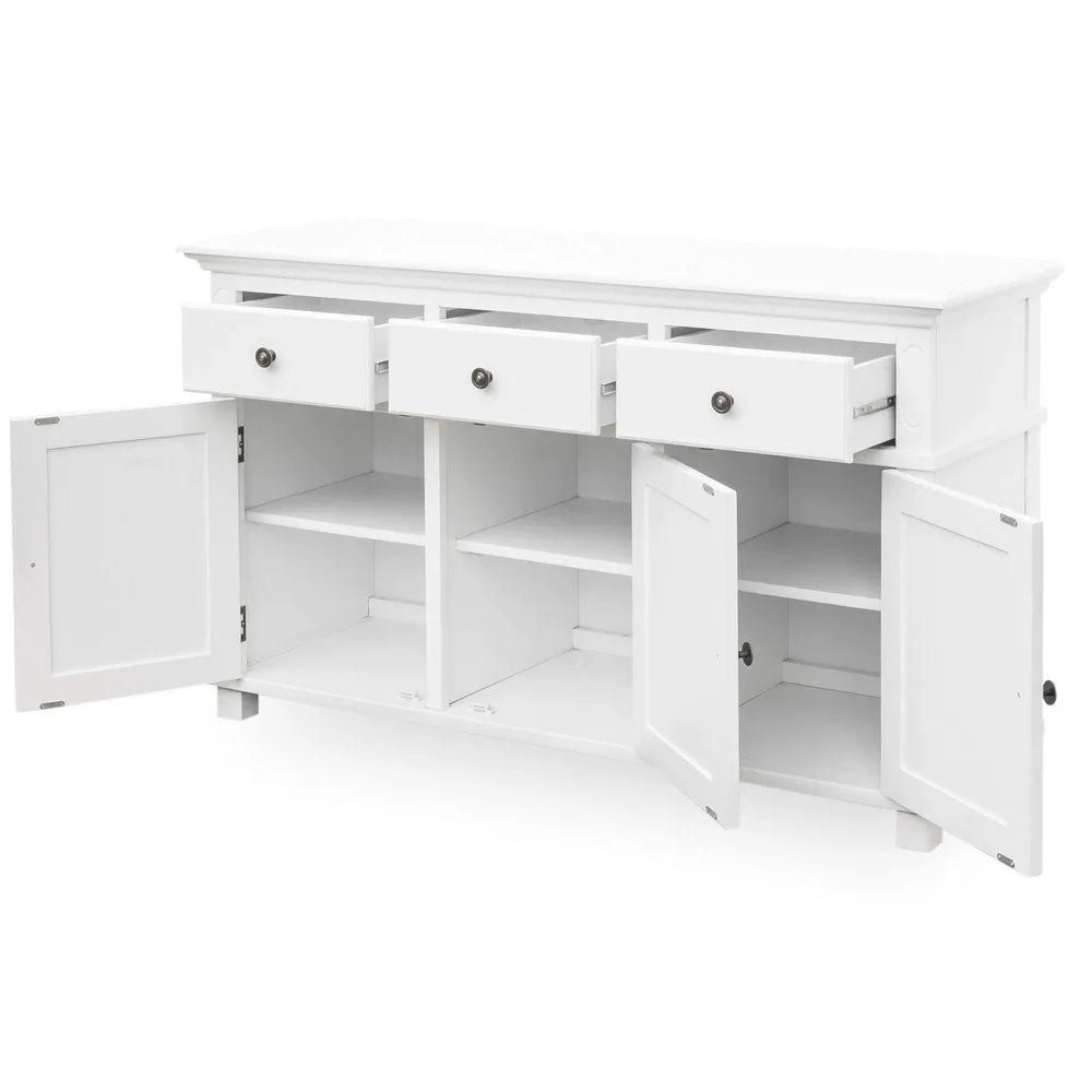 Sorrento 3 Door Hamptons 145cm Buffet - White