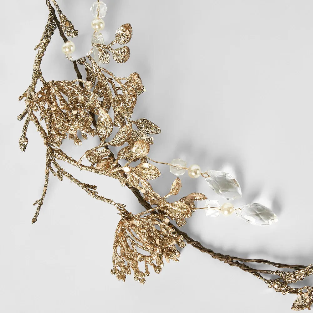 Gold Sprig Christmas Garland Set of 6