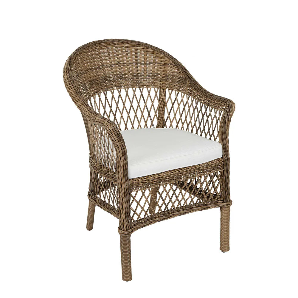 Marco Aluminium Synthetic Wicker Outdoor Chair with Cushion - Natural