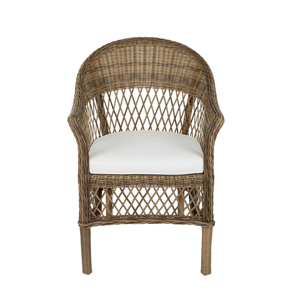 Marco Aluminium Synthetic Wicker Outdoor Chair with Cushion - Natural