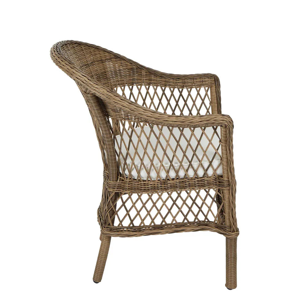 Marco Aluminium Synthetic Wicker Outdoor Chair with Cushion - Natural