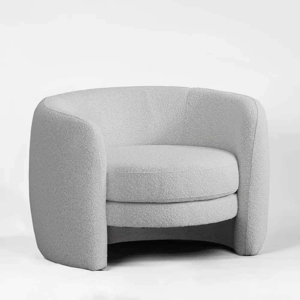 Cora Boucle Fabric Armchair - Vanilla