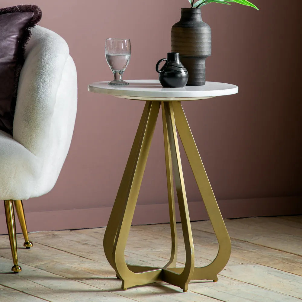 Moorgate Metal Side Table - Gold