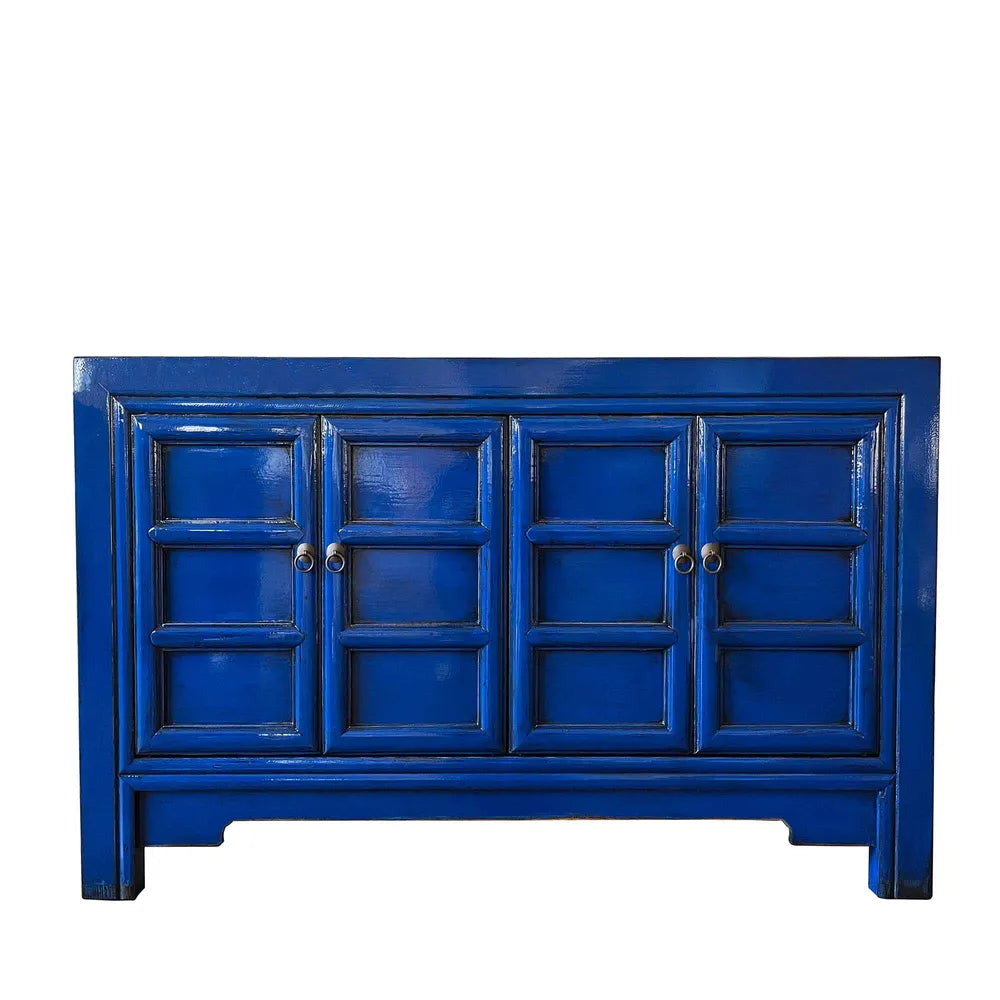 Lembosa Cupboard Recycled Elm Wood - Cobalt Blue