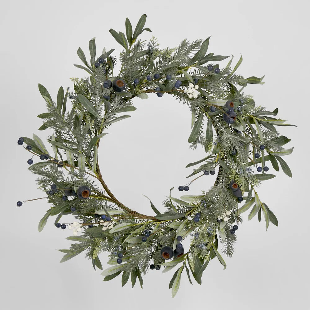 Blue Berry Christmas Wreath Set of 2