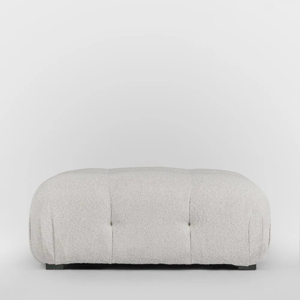 Hugo Fabric Sofa Ottoman - White