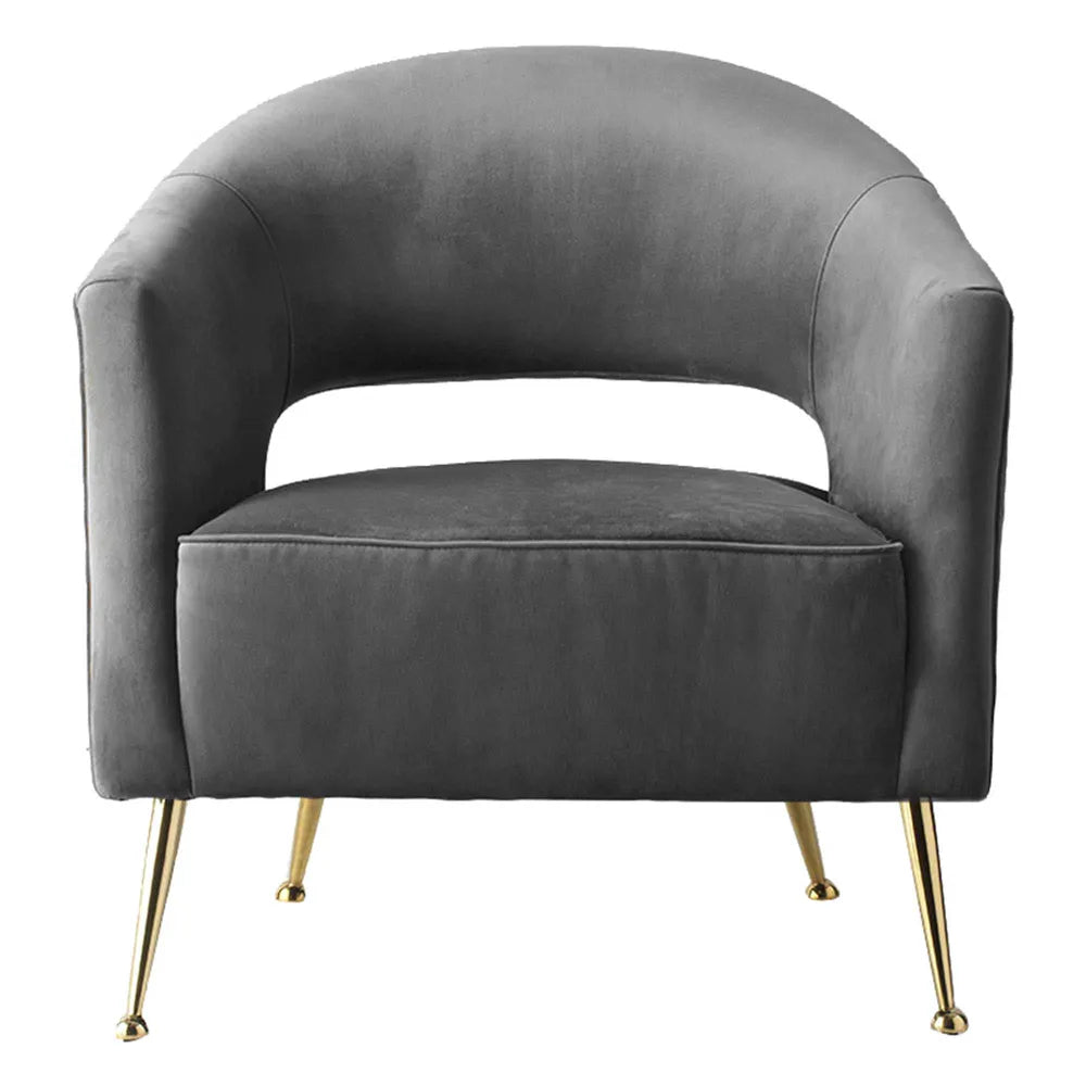 Barletta Fabric Armchair - Grey Velvet