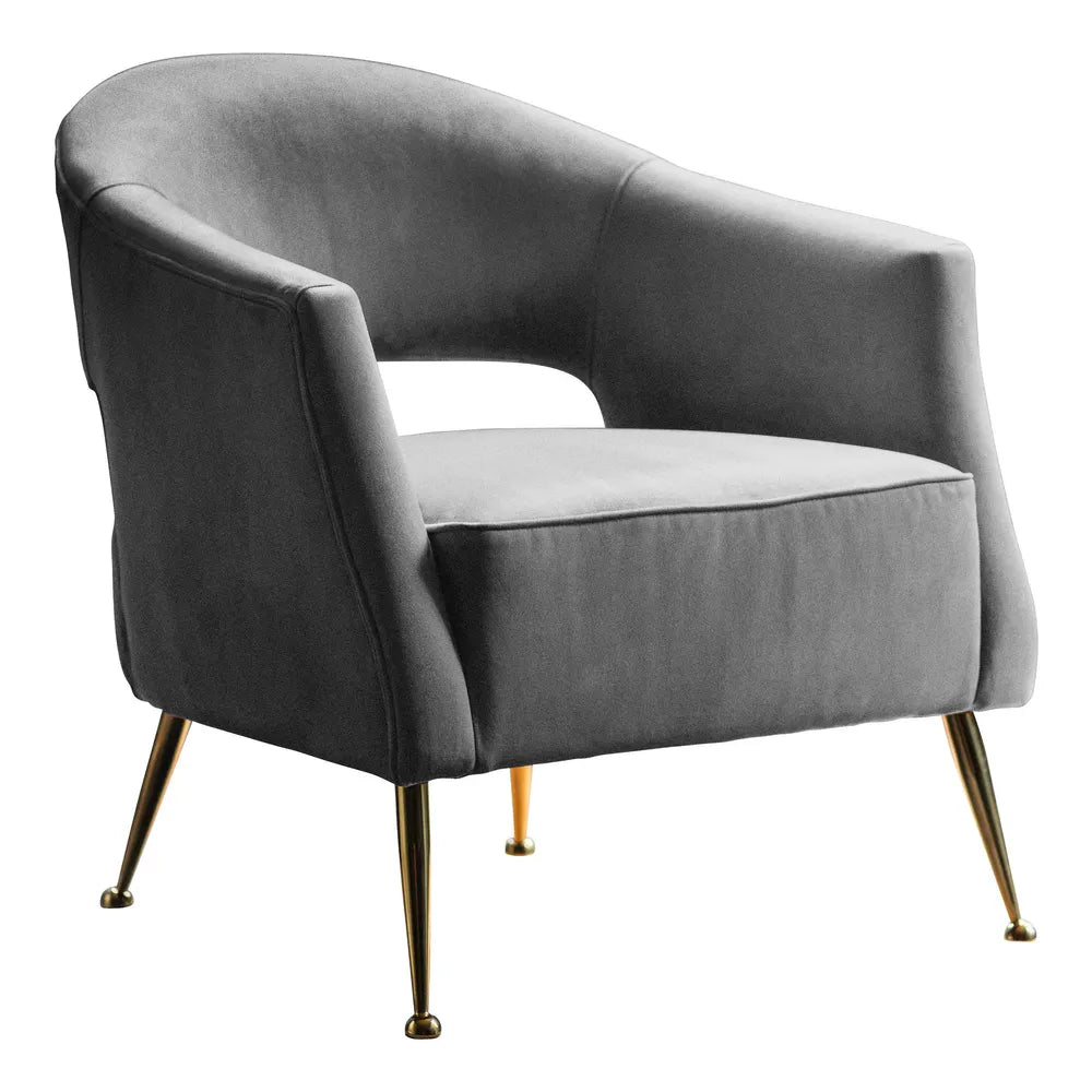 Barletta Fabric Armchair - Grey Velvet