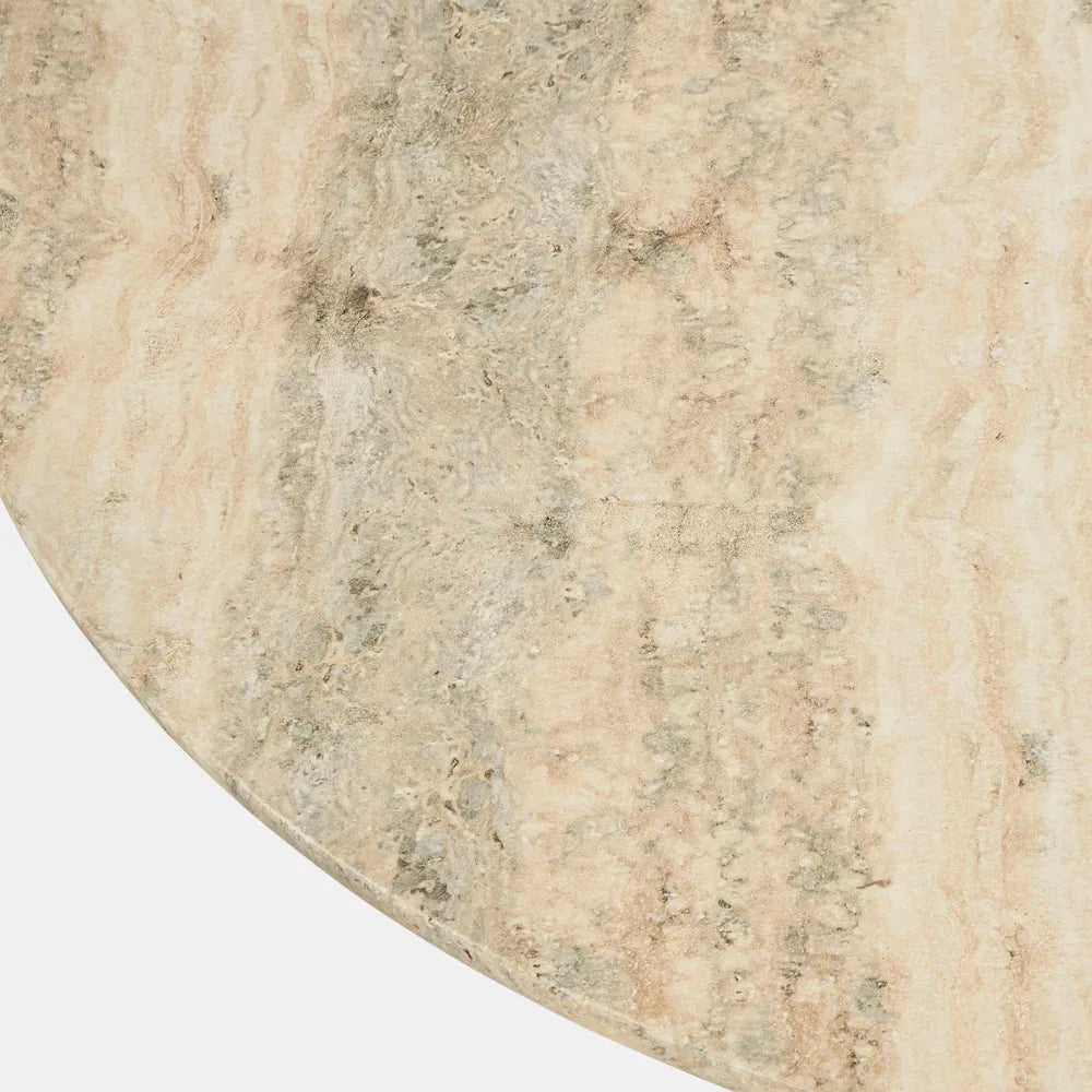 Parisi Travertine Round Coffee Table -  Grey