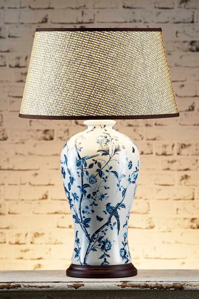 Ashleigh Table Lamp Base - Blue & White