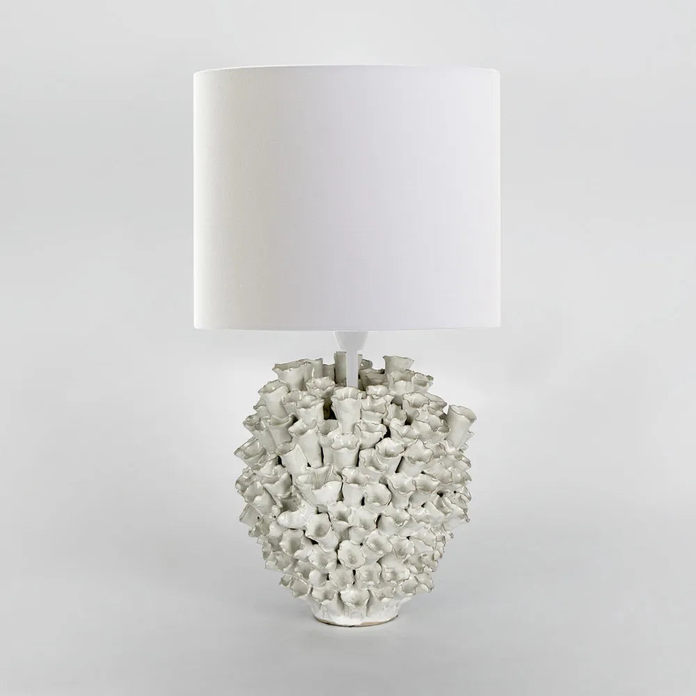 Londolozi Ceramic Table Lamp with Linen Shade - Cream