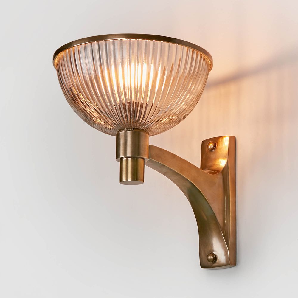 Astor Glass Wall Lamp - Brass