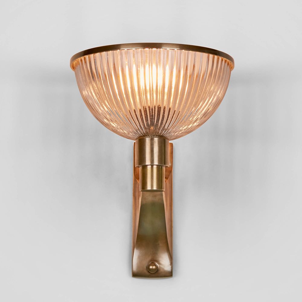 Astor Glass Wall Lamp - Brass