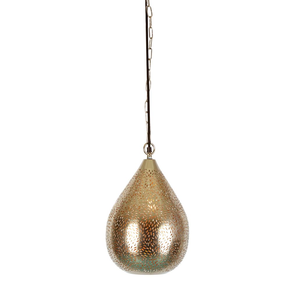 Aquarius Perforated Teardrop Pendant Small - Nickel