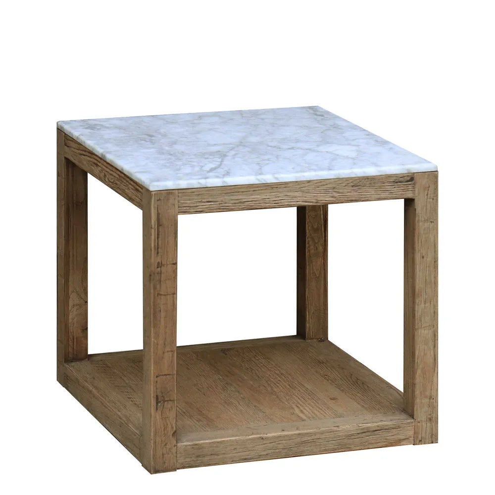 Denver Marble Side Table - White