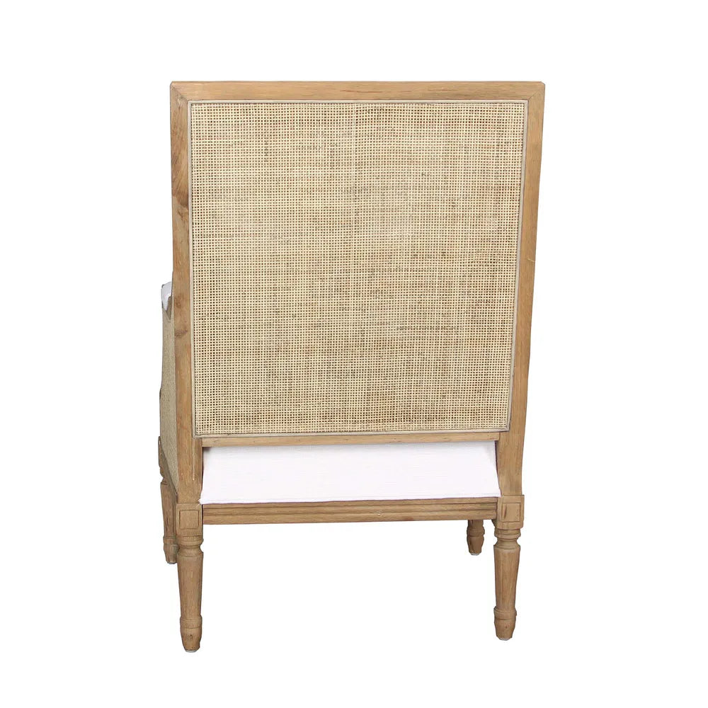 Hicks Oak Rattan Caned Armchair - White