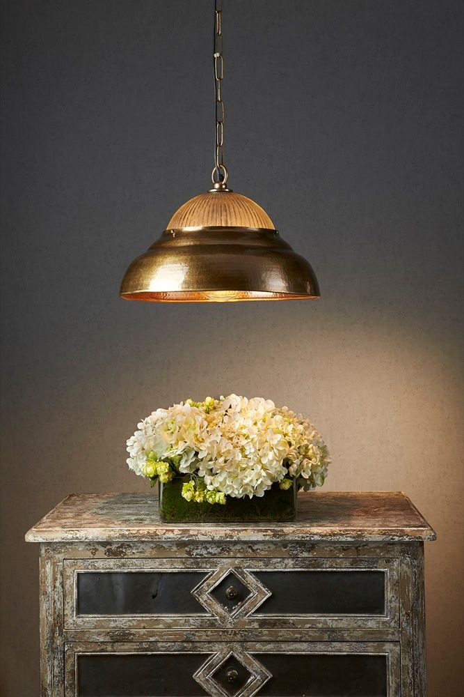 Atrium Hanging Lamp - Antique Brass