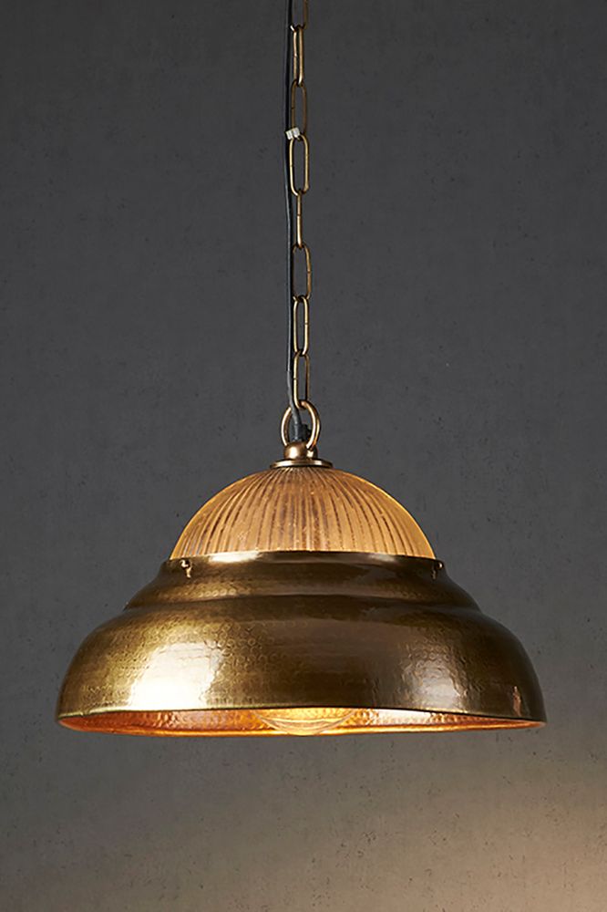 Atrium Hanging Lamp - Antique Brass