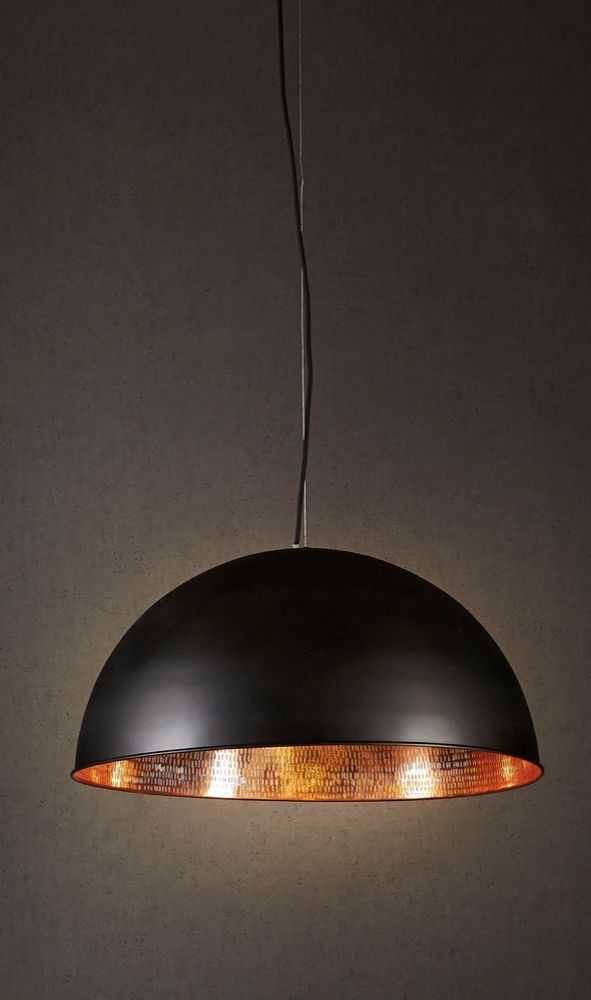 Alfresco Dome Ceiling Pendant Lamp - Black and Copper