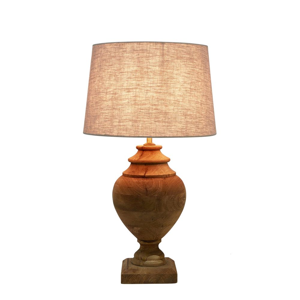 Amphora Small Table Lamp Base Only - Dark Natural