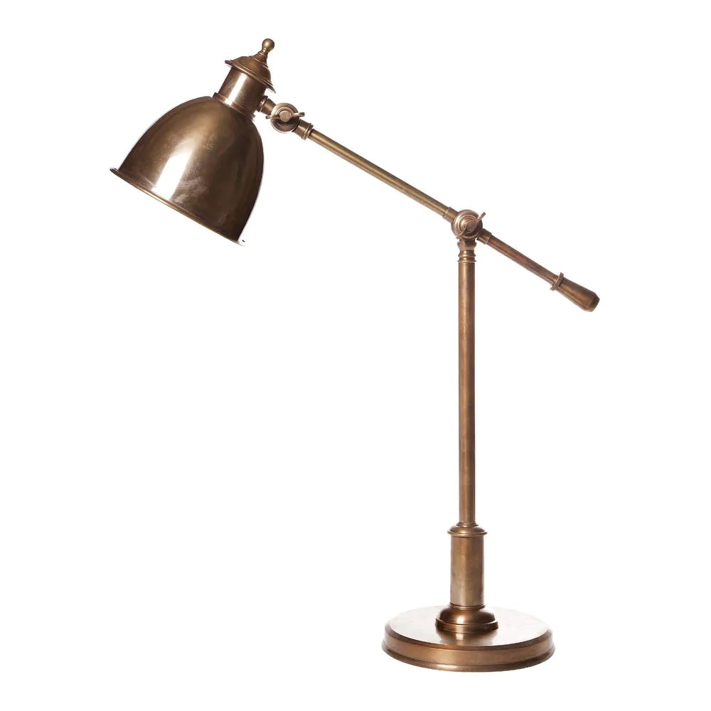 Vermont Industrial Metal Desk Lamp - Antique Brass