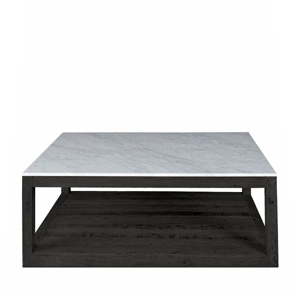 Denver Marble Top Timber Coffee Table - Black
