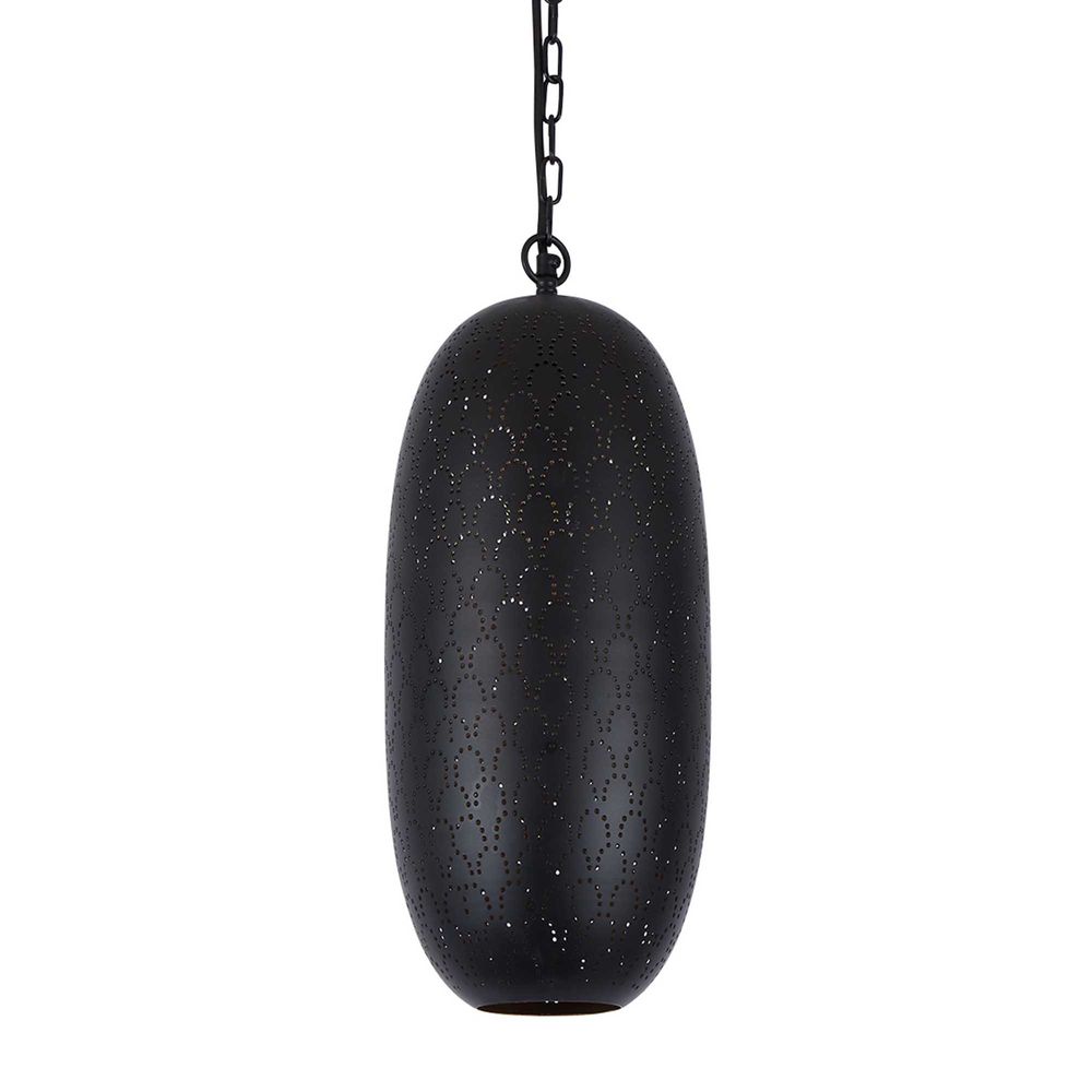 Anaconda Perforated Tall Oblong Pendant - Black