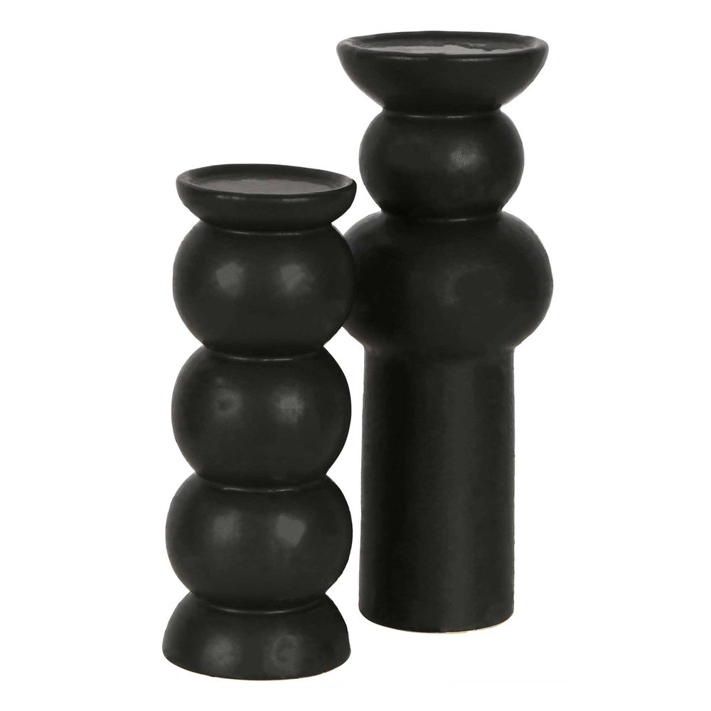 Warlet Ceramic Candle Stand Black