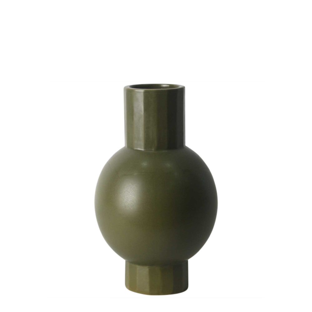 Ishka Ceramic Vase - Olive Green