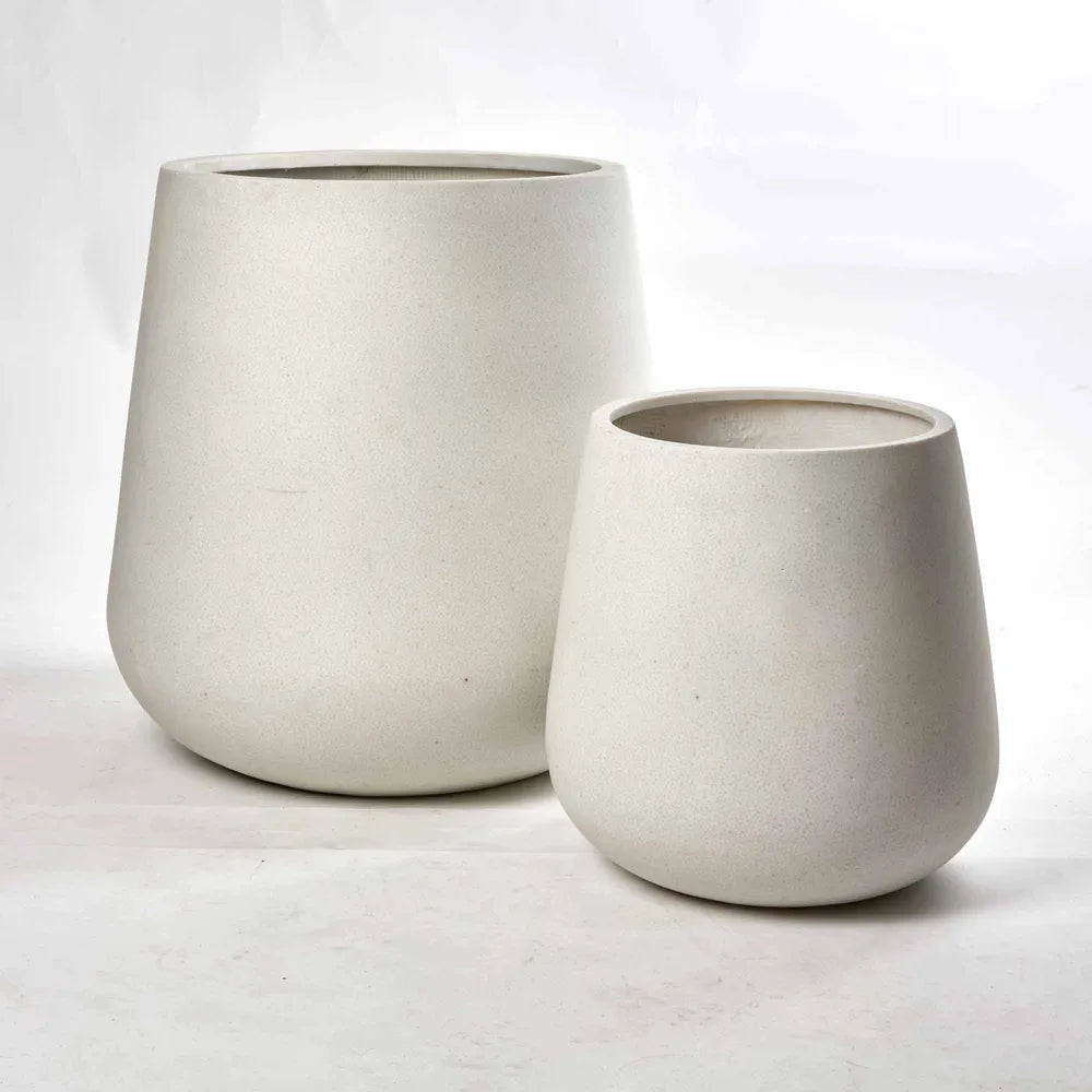 Tran Fiberstone Planter Set of 2 - Cream Terrazzo