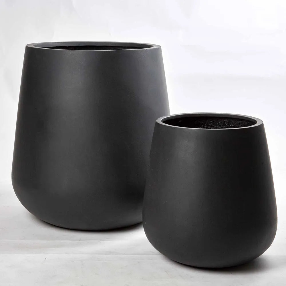 Tran Fiberstone Planter Set of 2 - Black