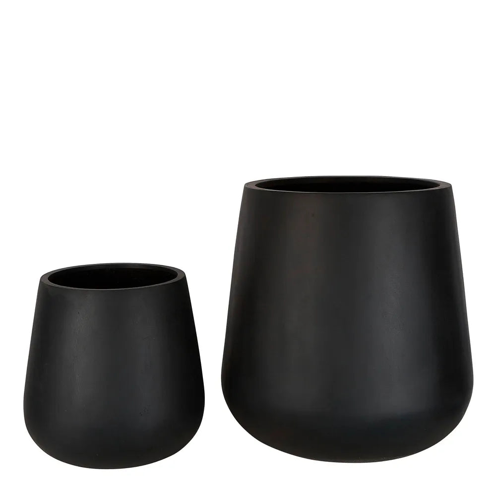 Tran Fiberstone Planter Set of 2 - Black