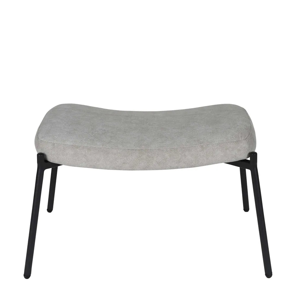 Justin Fabric Armchair with Stool - Grey