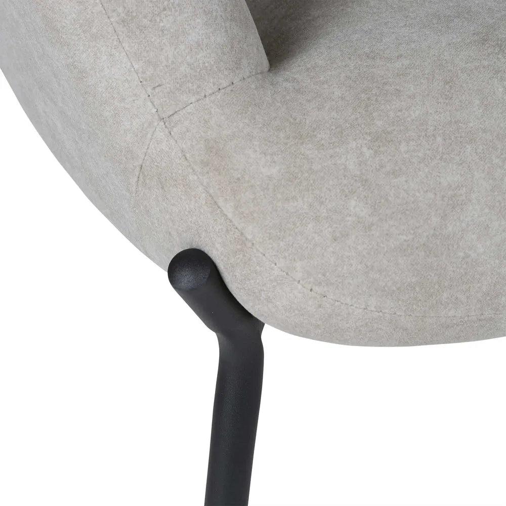 Justin Fabric Armchair with Stool - Grey