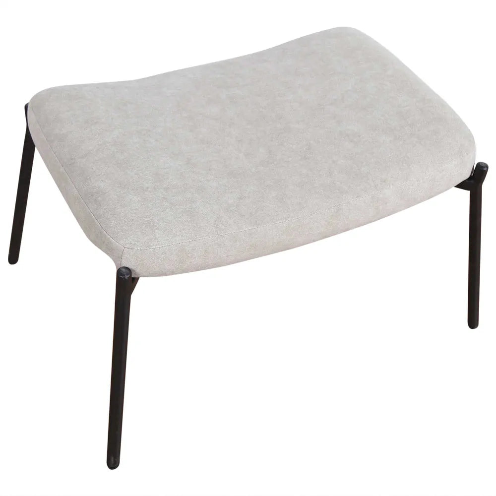 Justin Fabric Armchair with Stool - Grey