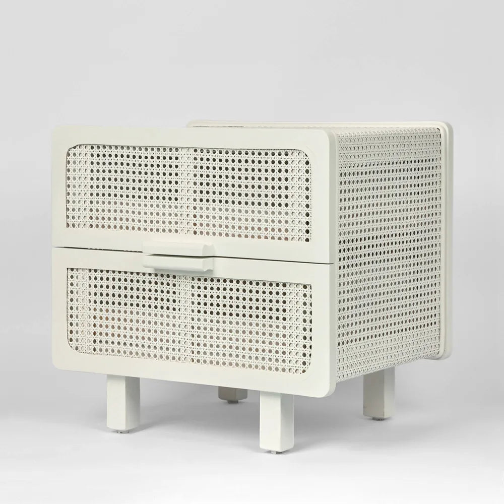 Hayme Bedside Table Sungkai Wood - Off White