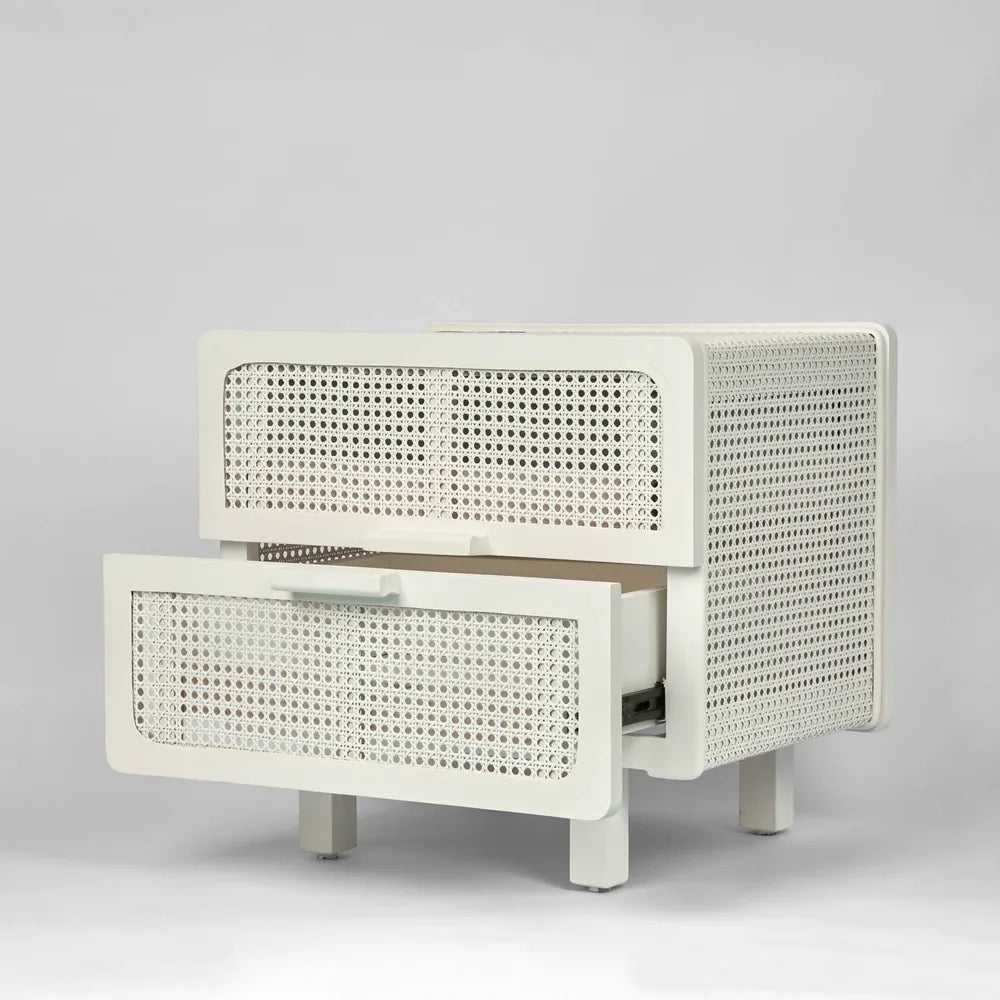 Hayme Bedside Table Sungkai Wood - Off White